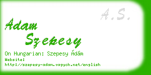 adam szepesy business card